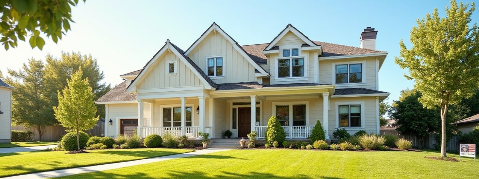 A renovated single family house with fresh landscaping, listed for sale